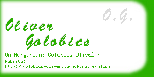 oliver golobics business card